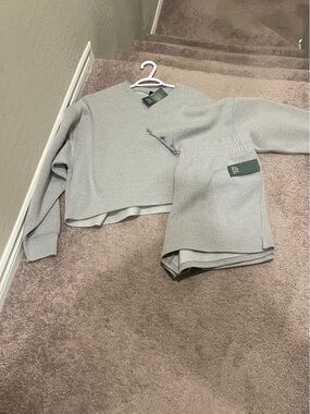 Target Light Gray Cropped Crewneck Sweatshirt